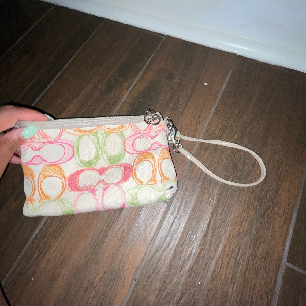 VTG 90sY2k Retro COACH POPPY multicolored mini pouchette bag convert to wristlet - Picture 9 of 12